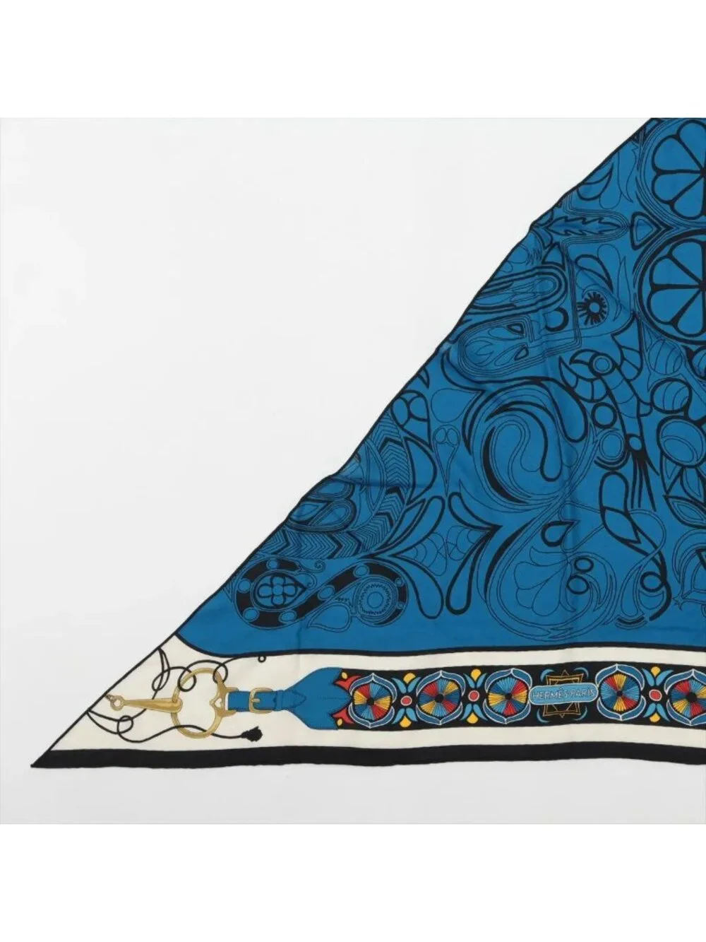Hermes Carre Triangle Jean Folklore Scarf